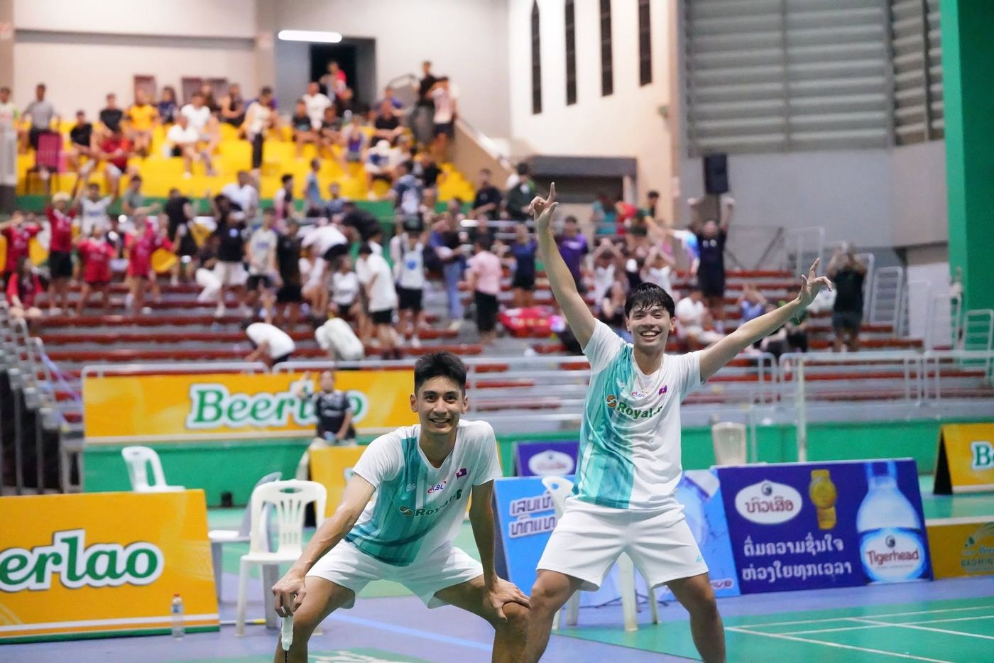 Labdork doubles pair celebrating a win
